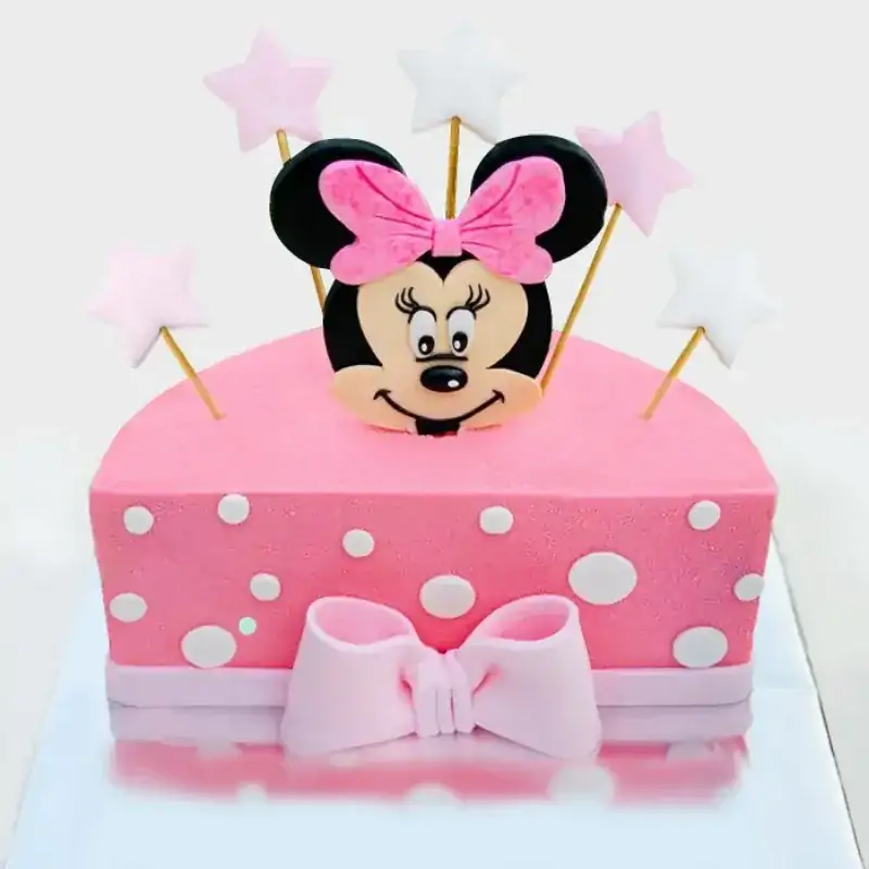 Half Year Minni Mouse Theme Birthday Cake